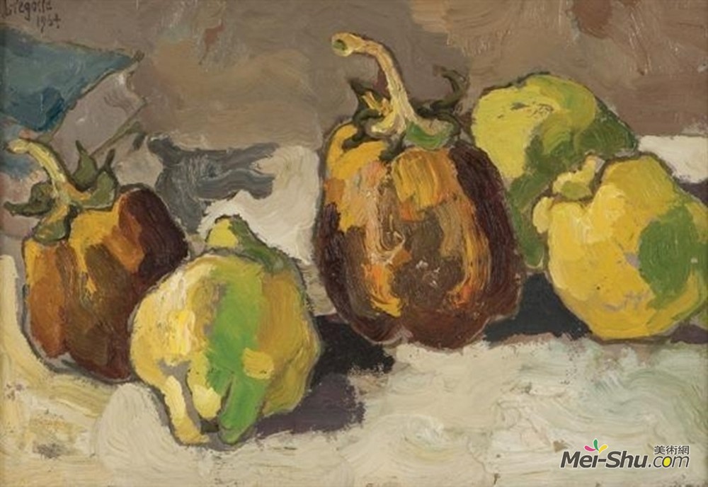 格雷戈尔·布萨尔(Gregoire Boonzaier)高清作品《Quinces & Egg Fruit》