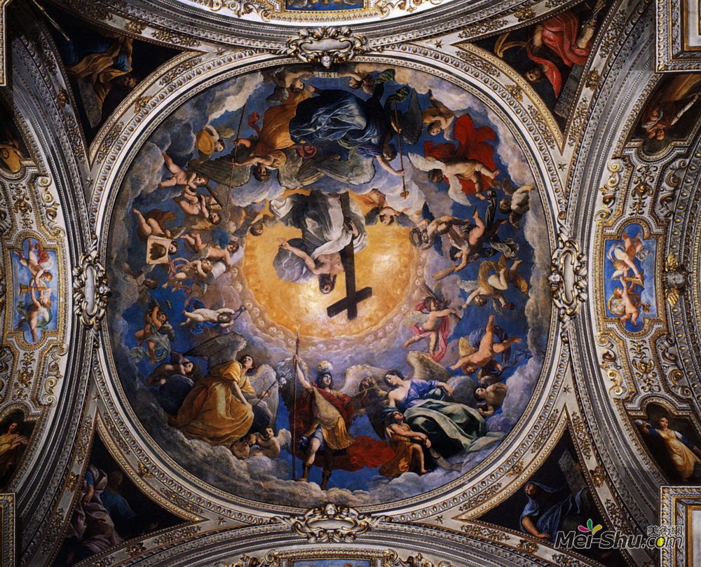 纪多·雷尼(Guido Reni)高清作品《基督在天使与天使之间的荣耀》