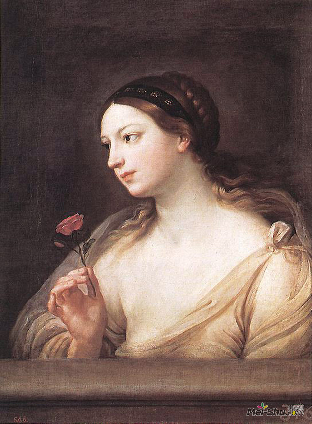 纪多·雷尼(Guido Reni)高清作品《带着罗丝的女孩》