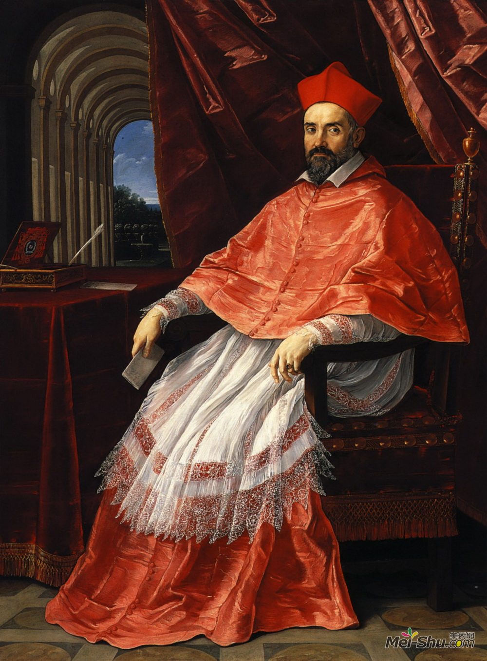 红衣主教罗伯托乌巴尔迪尼的肖像纪多雷尼guidoreni高清作品欣赏