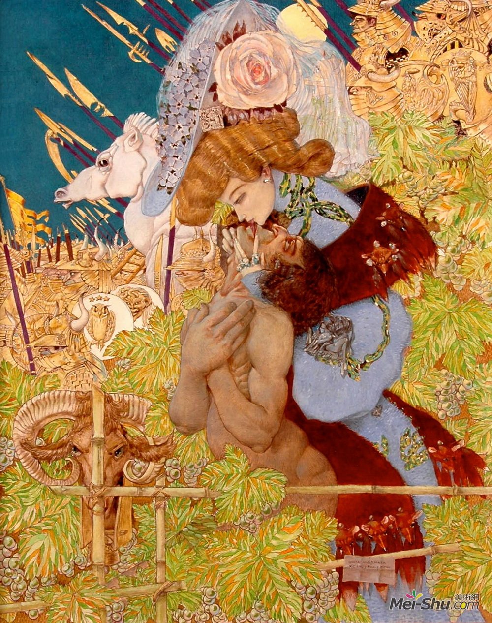 阿道夫·莫萨(Gustav Adolf Mossa)高清作品《海伦之吻》