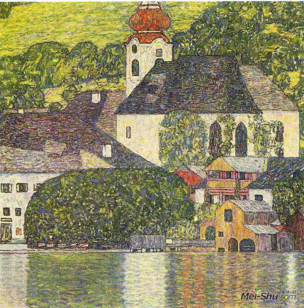 古斯塔夫·克林姆特(Gustav Klimt)高清作品《Church in Unterach on the Attersee》