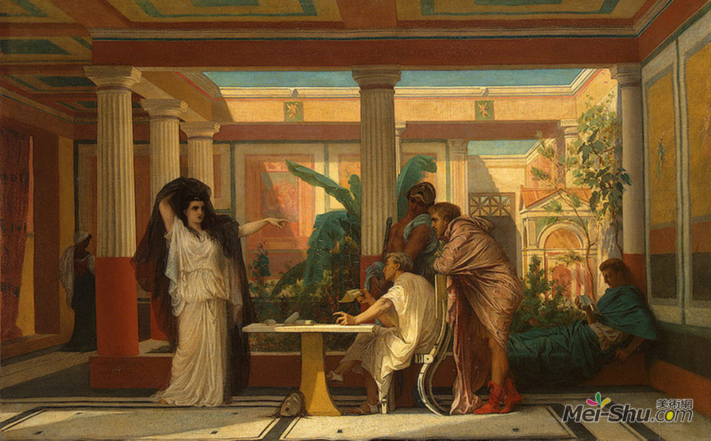 古斯塔夫·布朗格(Gustave Boulanger)高清作品《罗马古代诗人的宫廷彩排》