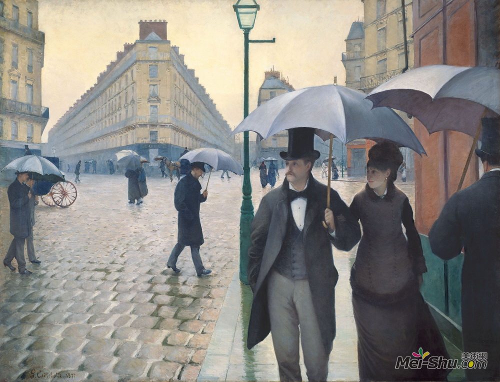 古斯塔夫·卡里伯特(Gustave Caillebotte)高清作品《巴黎，一个雨天》