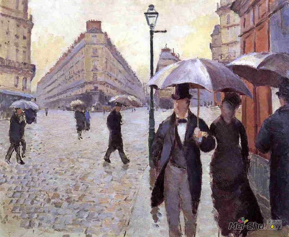 古斯塔夫·卡里伯特(Gustave Caillebotte)高清作品《巴黎，一个雨天》