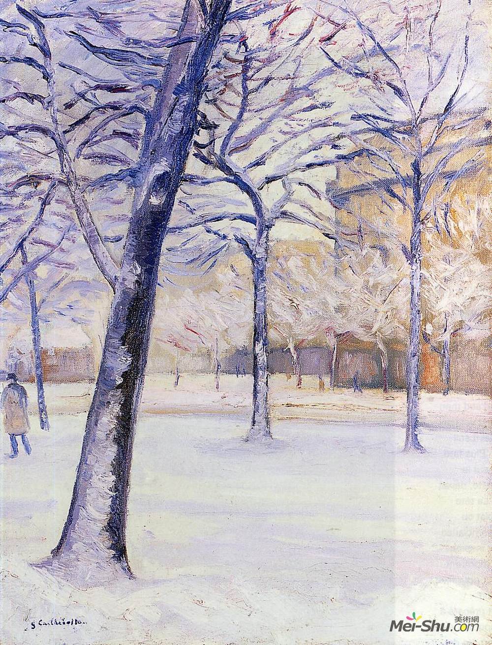 古斯塔夫·卡里伯特(Gustave Caillebotte)高清作品《雪中公园》