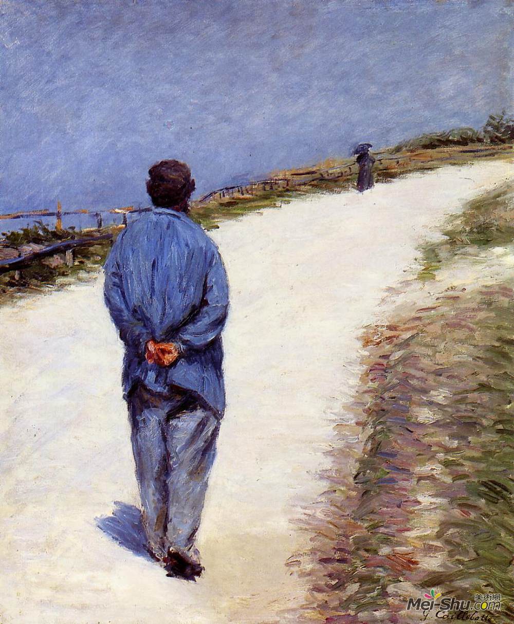 古斯塔夫·卡里伯特(Gustave Caillebotte)高清作品《埃特勒塔马格洛大路到圣克莱尔的路上》