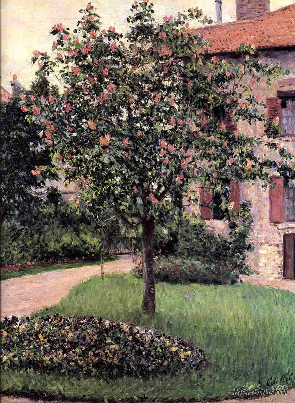 古斯塔夫·卡里伯特(Gustave Caillebotte)高清作品《Petit Gennevilliers, Facade, Southeast of the Artist'》