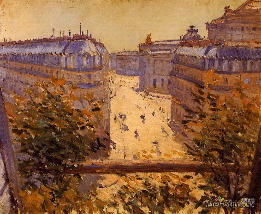 古斯塔夫·卡里伯特(Gustave Caillebotte)高清作品《拿街，阳台视图》