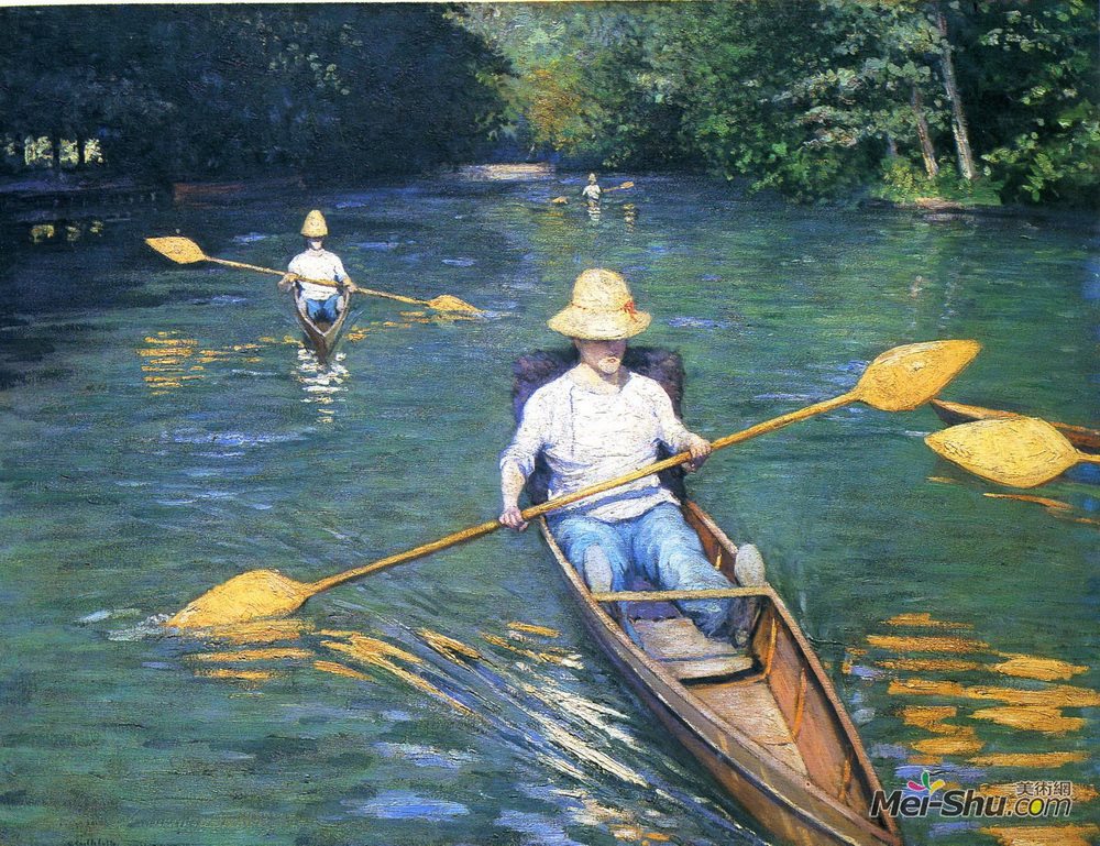 古斯塔夫·卡里伯特(Gustave Caillebotte)高清作品《伊埃尔勒上的小艇》