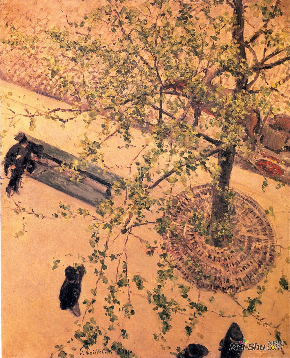 古斯塔夫·卡里伯特(Gustave Caillebotte)高清作品《从上面看林荫大道》