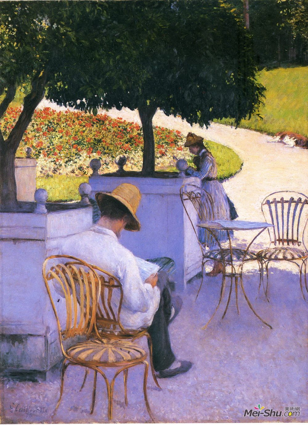 古斯塔夫·卡里伯特(Gustave Caillebotte)高清作品《橙树或艺术家的兄弟在他的加尔》