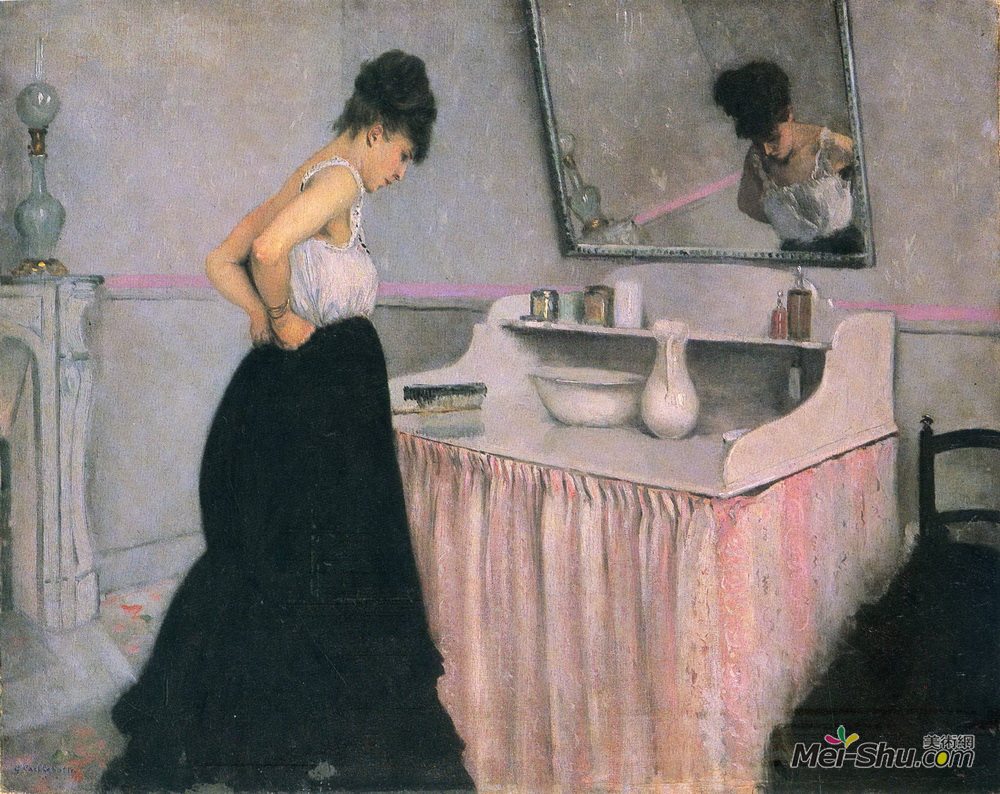 古斯塔夫·卡里伯特(Gustave Caillebotte)高清作品《梳妆台上的女人》