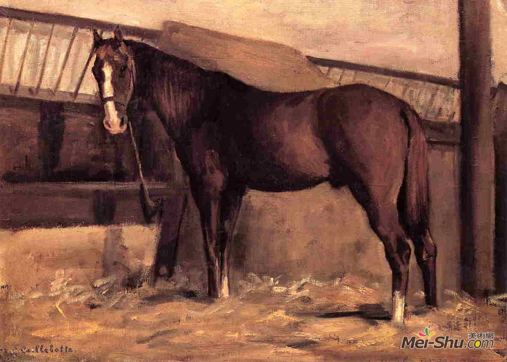 古斯塔夫·卡里伯特(Gustave Caillebotte)高清作品《伊埃尔勒红湾马厩马》