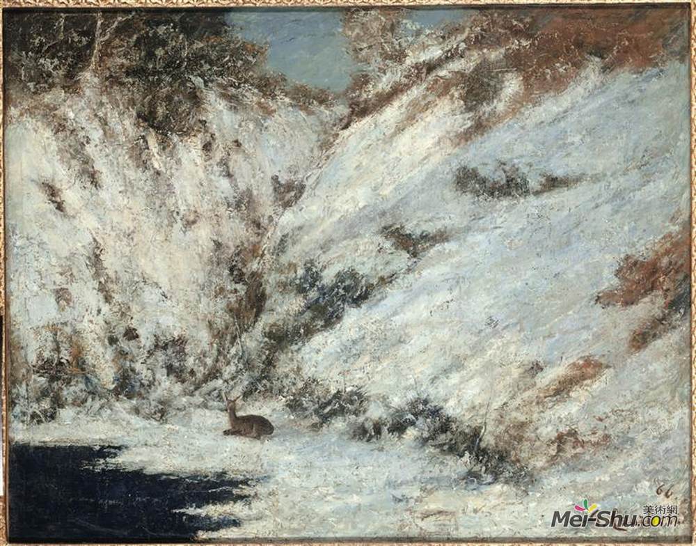 古斯塔夫·库尔贝(Gustave Courbet)高清作品《在汝拉的雪景观》