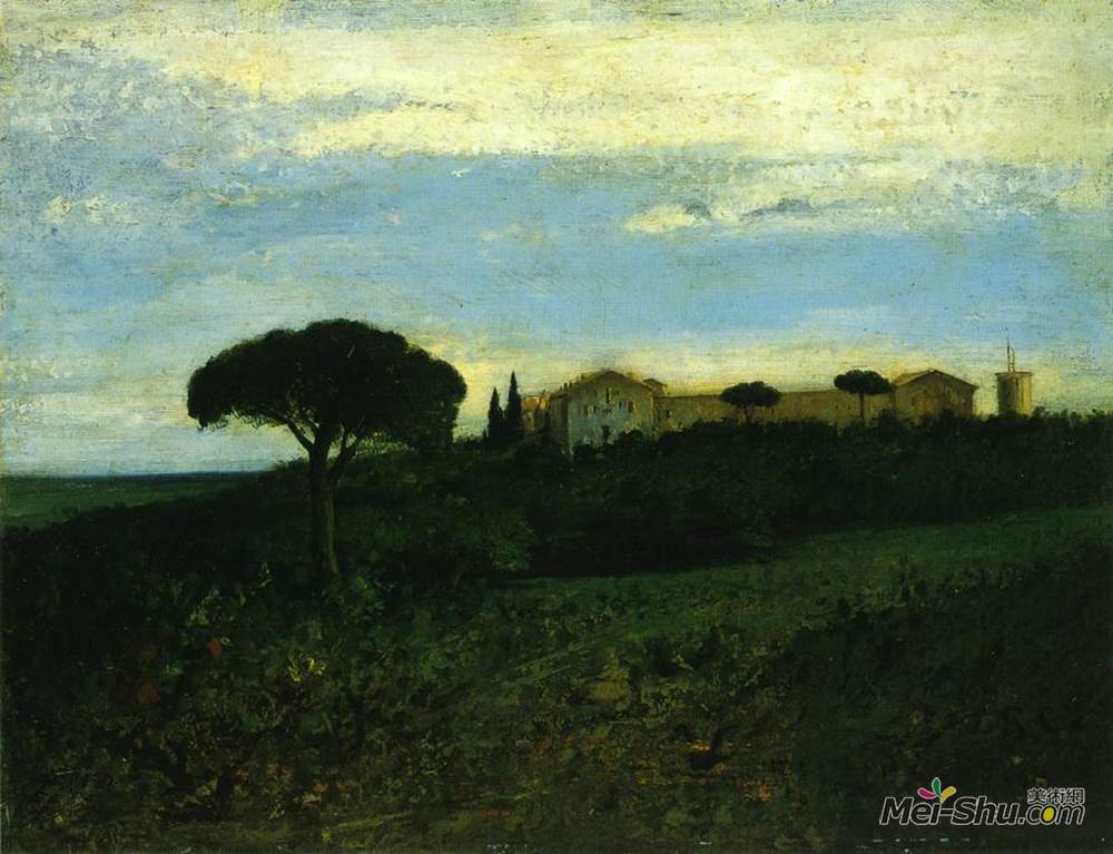 古斯塔夫·库尔贝(Gustave Courbet)高清作品《View of La Tour de Farges》