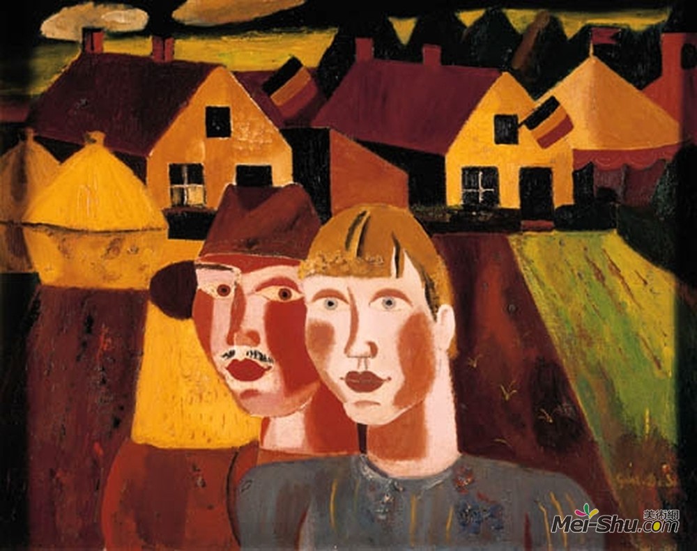 古斯塔夫德斯梅特(Gustave de Smet)高清作品《乐村互惠村》