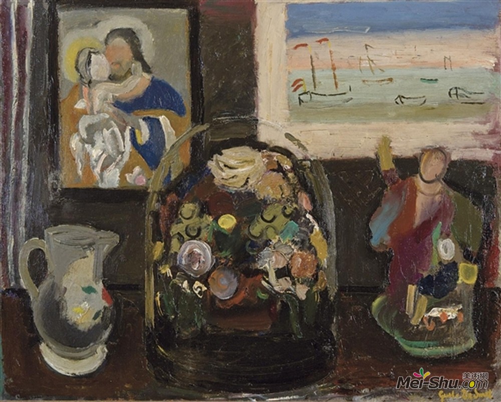 古斯塔夫德斯梅特(Gustave de Smet)高清作品《在玻璃花》