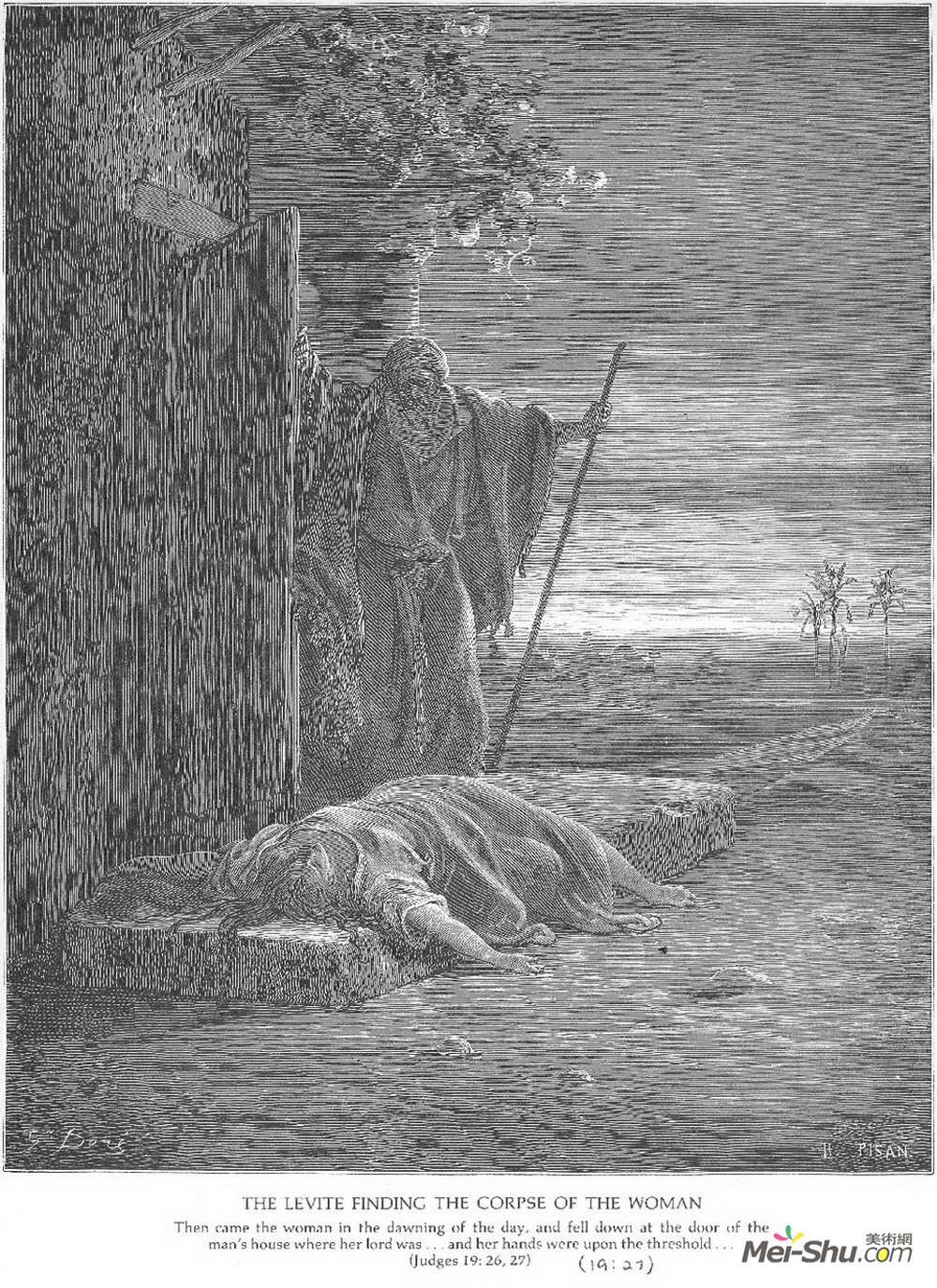 古斯塔夫·多尔(Gustave Dore)高清作品《利未人发现女子的尸首。》
