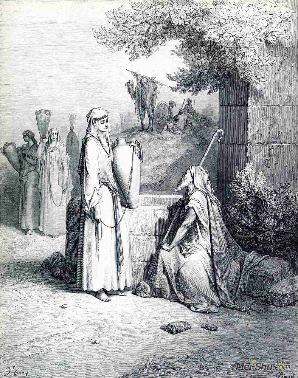 古斯塔夫·多尔(Gustave Dore)高清作品《埃利泽与利百加》