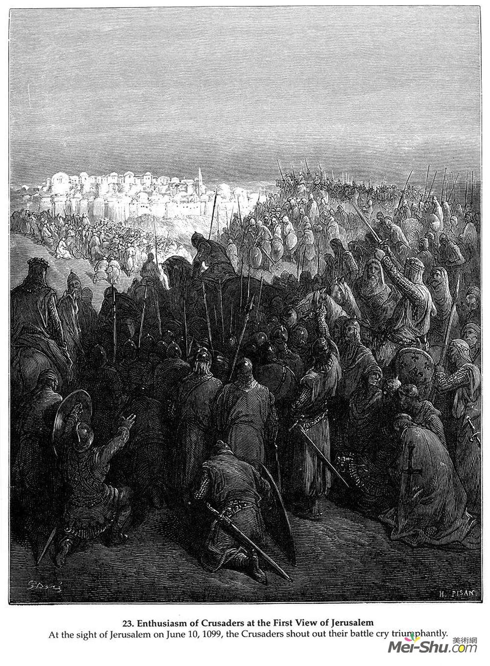古斯塔夫·多尔(Gustave Dore)高清作品《耶路撒冷第一次十字军战士的热情》