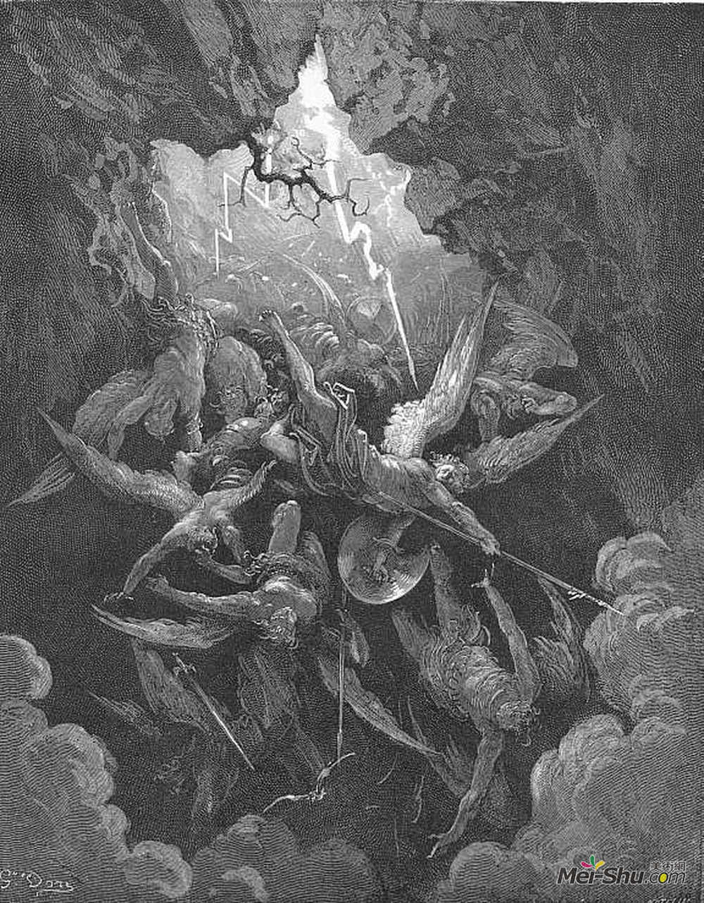 古斯塔夫·多尔(Gustave Dore)高清作品《地狱终于，打哈欠，收到他们全部》