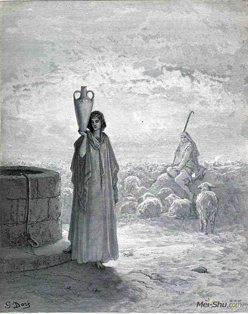 古斯塔夫·多尔(Gustave Dore)高清作品《雅各伯留住拉班的羊群》