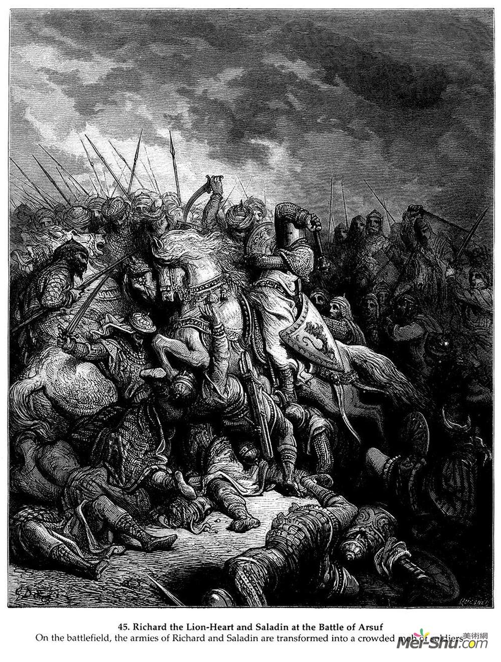 古斯塔夫·多尔(Gustave Dore)高清作品《李察1191我在阿苏夫战役中的狮心》