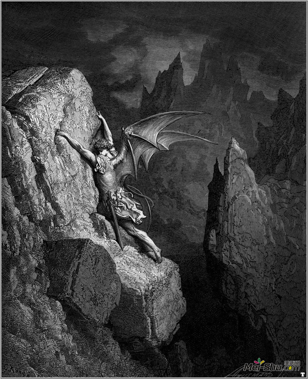 古斯塔夫·多尔(Gustave Dore)高清作品《撒旦的混乱飞行》