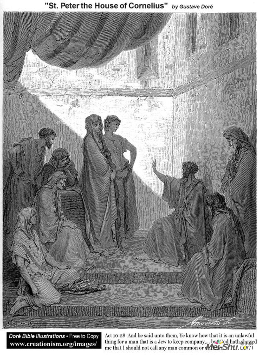 古斯塔夫·多尔(Gustave Dore)高清作品《科尼利厄斯家中的圣彼得》