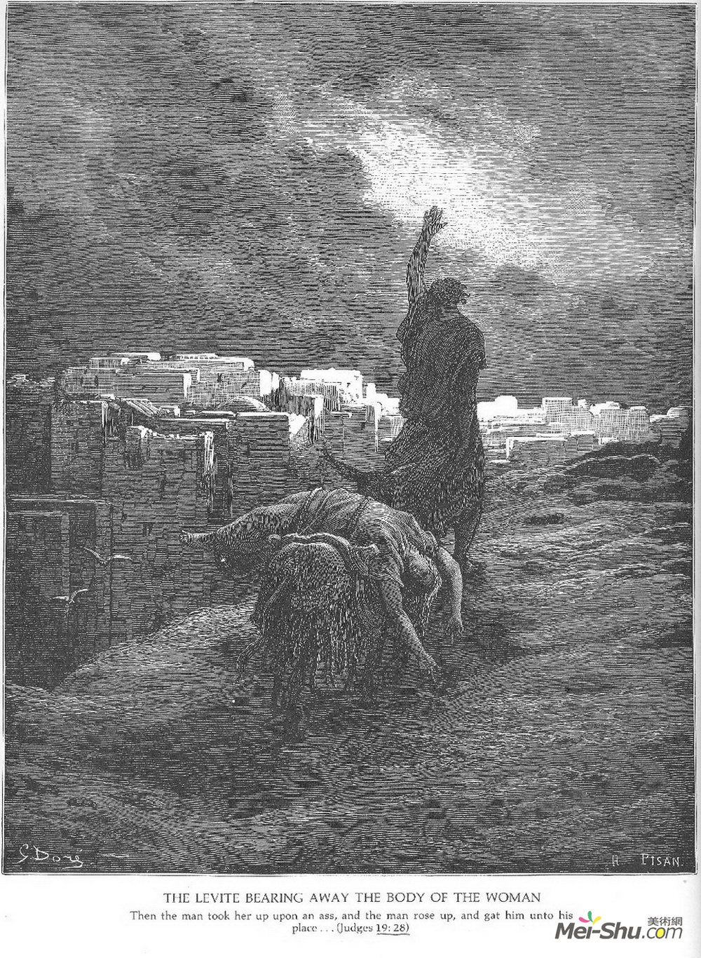 古斯塔夫·多尔(Gustave Dore)高清作品《利未人把女人的身体带走。》