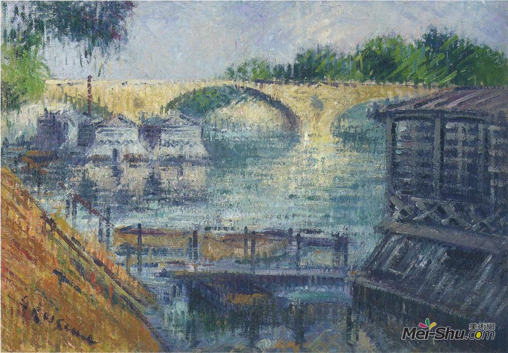 古斯塔夫·洛伊索(Gustave Loiseau)高清作品《塞纳河上的小船》