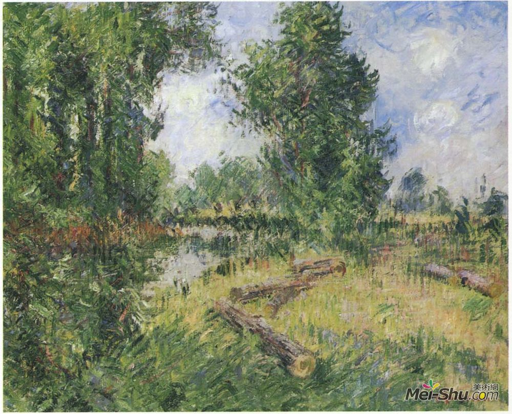 古斯塔夫·洛伊索(Gustave Loiseau)高清作品《靠近卡恩的奥恩河》