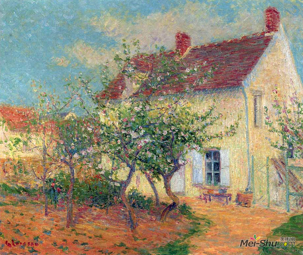 古斯塔夫·洛伊索(Gustave Loiseau)高清作品《乡间住宅》