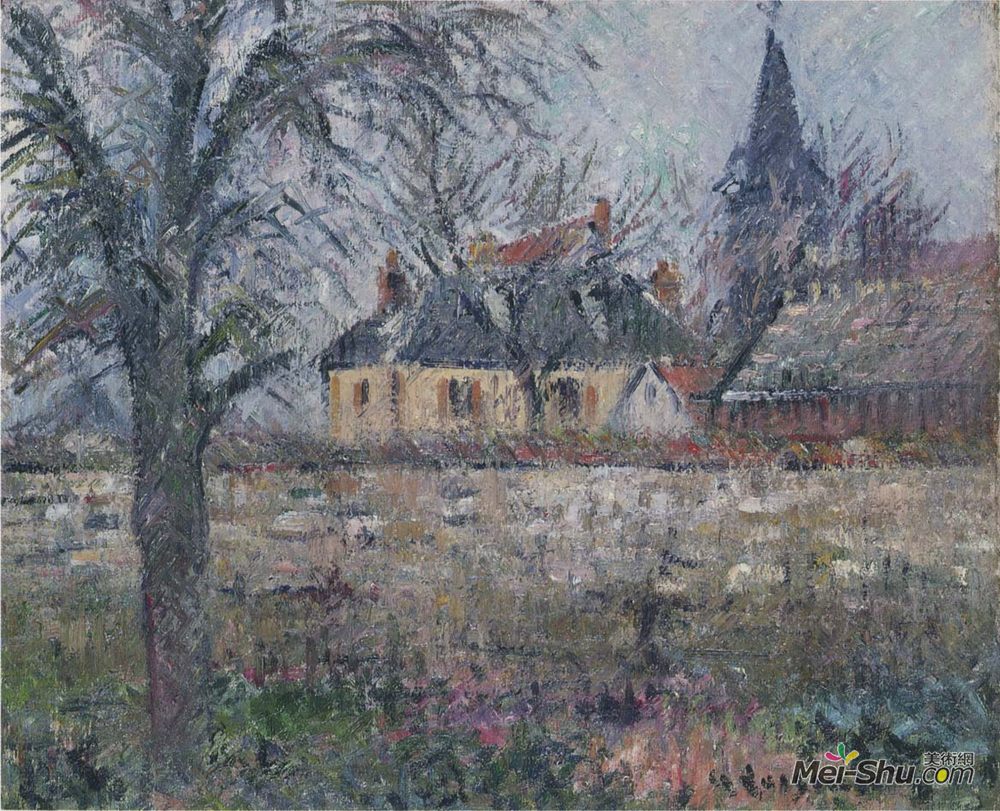 古斯塔夫·洛伊索(Gustave Loiseau)高清作品《沃德勒伊附近的伊维先生家》