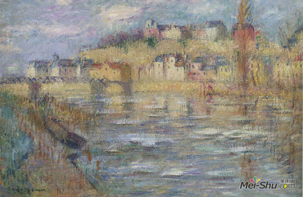古斯塔夫·洛伊索(Gustave Loiseau)高清作品《瓦兹河河上的冰》