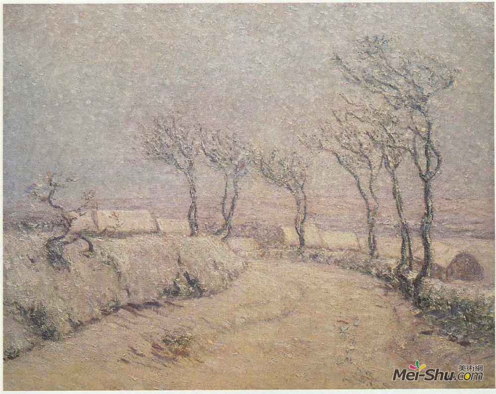 古斯塔夫·洛伊索(Gustave Loiseau)高清作品《在雪中的景观》