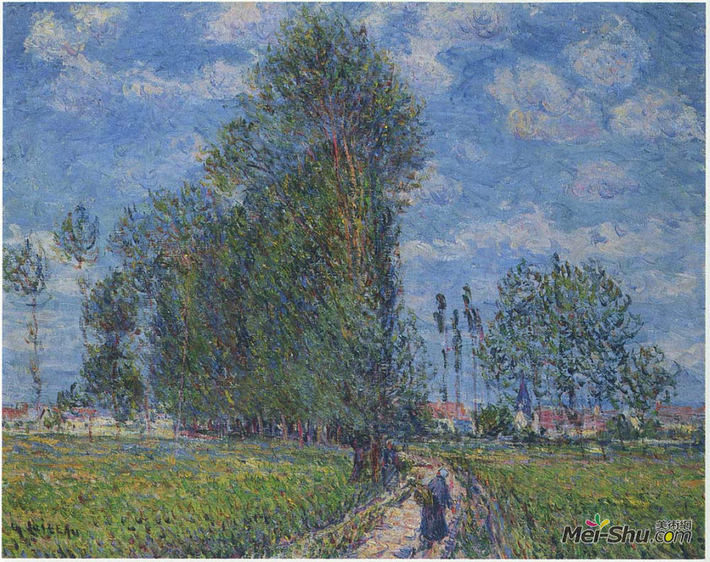 古斯塔夫·洛伊索(Gustave Loiseau)高清作品《圣塞尔沃德鲁伊尔附近的小路》