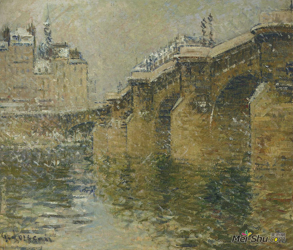 古斯塔夫·洛伊索(Gustave Loiseau)高清作品《雪中的庞德》