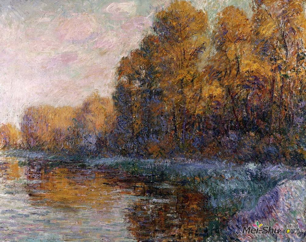 古斯塔夫·洛伊索(Gustave Loiseau)高清作品《秋之河》