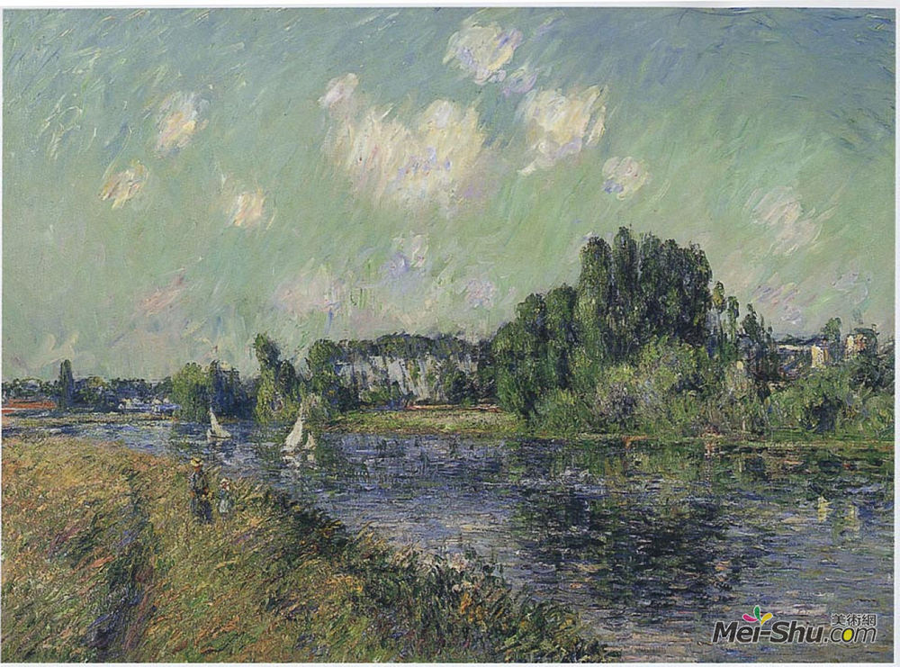 古斯塔夫·洛伊索(Gustave Loiseau)高清作品《在瓦兹上航行》