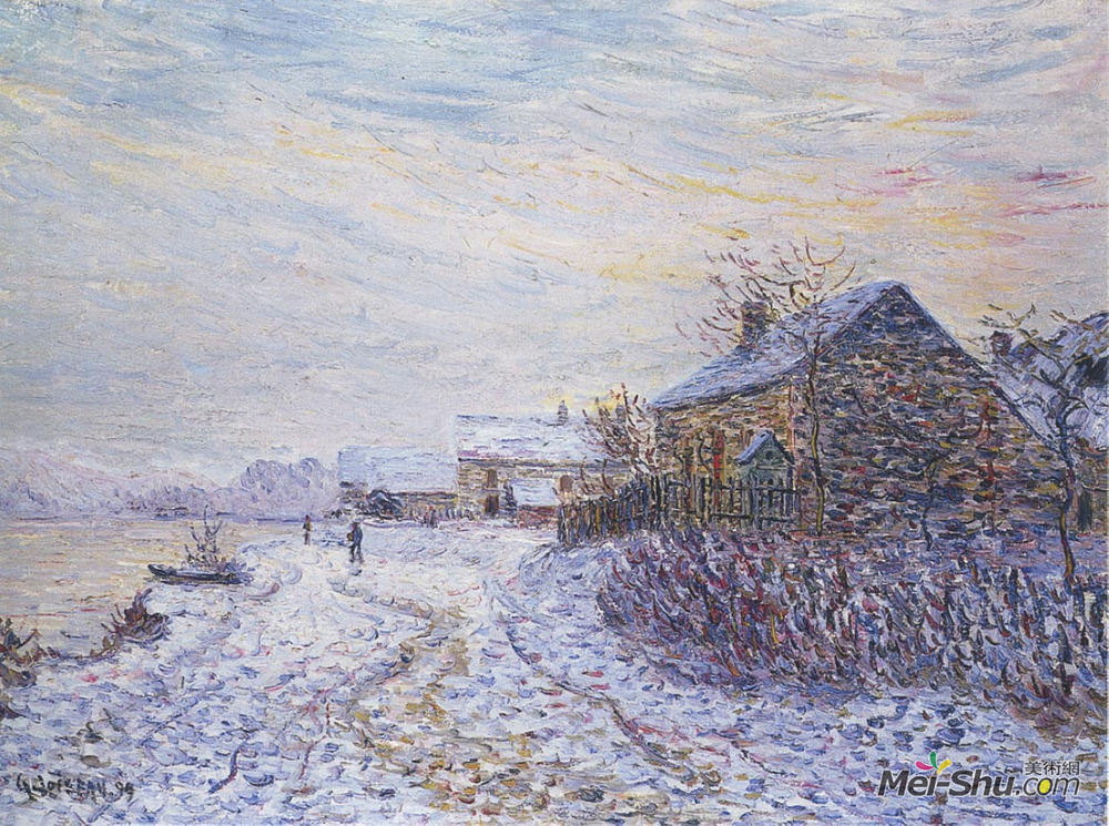 古斯塔夫·洛伊索(Gustave Loiseau)高清作品《塞纳河附近的雪崩》
