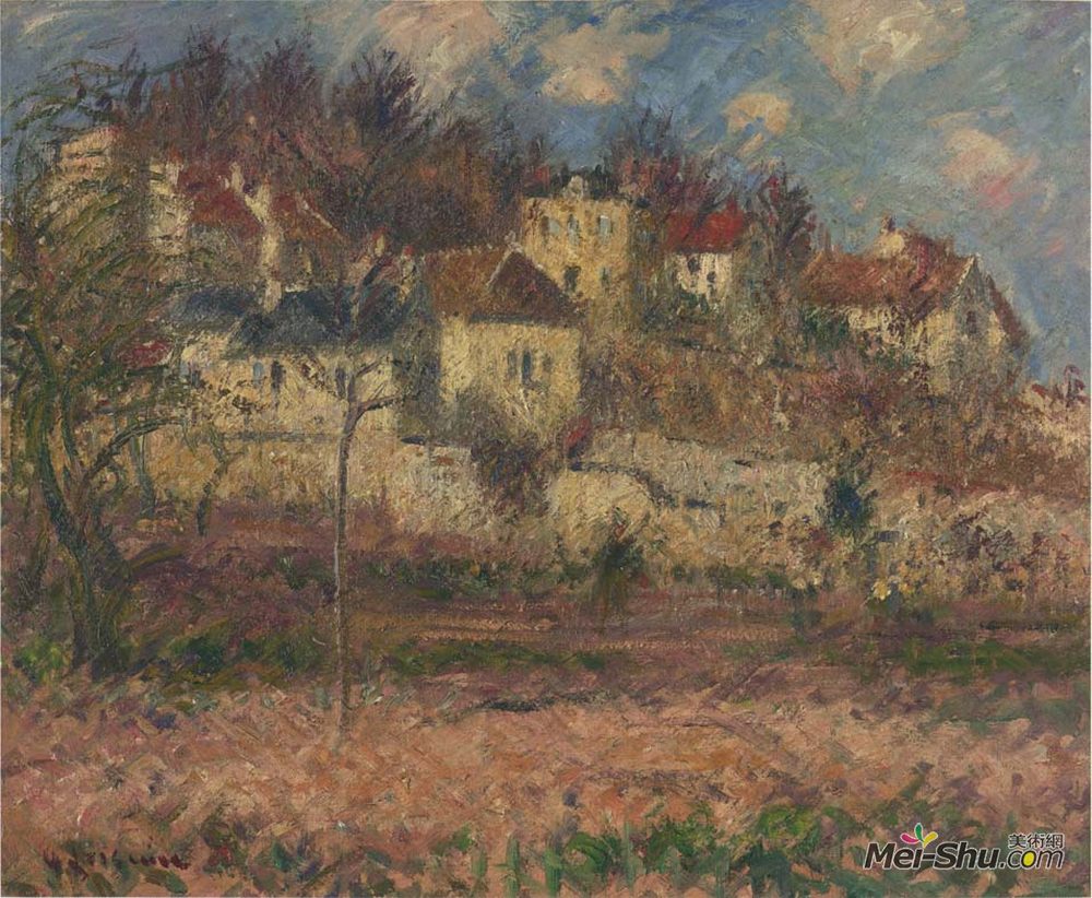 古斯塔夫·洛伊索(Gustave Loiseau)高清作品《山上的村庄》