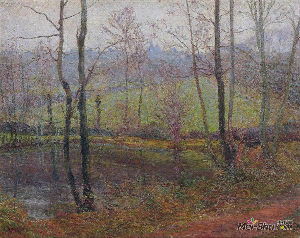 古斯塔夫·洛伊索(Gustave Loiseau)高清作品《森林景观》