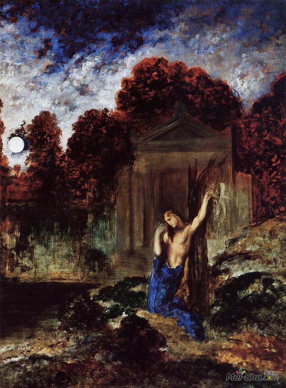 古斯塔夫·莫罗(Gustave Moreau)高清作品《欧律狄斯墓的奥菲斯》
