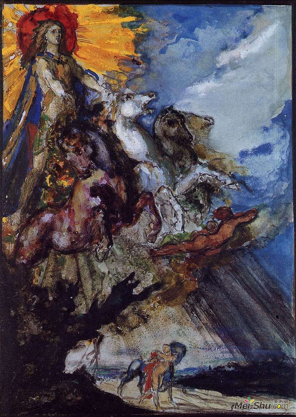 古斯塔夫·莫罗(Gustave Moreau)高清作品《Phoebus and Boreas》