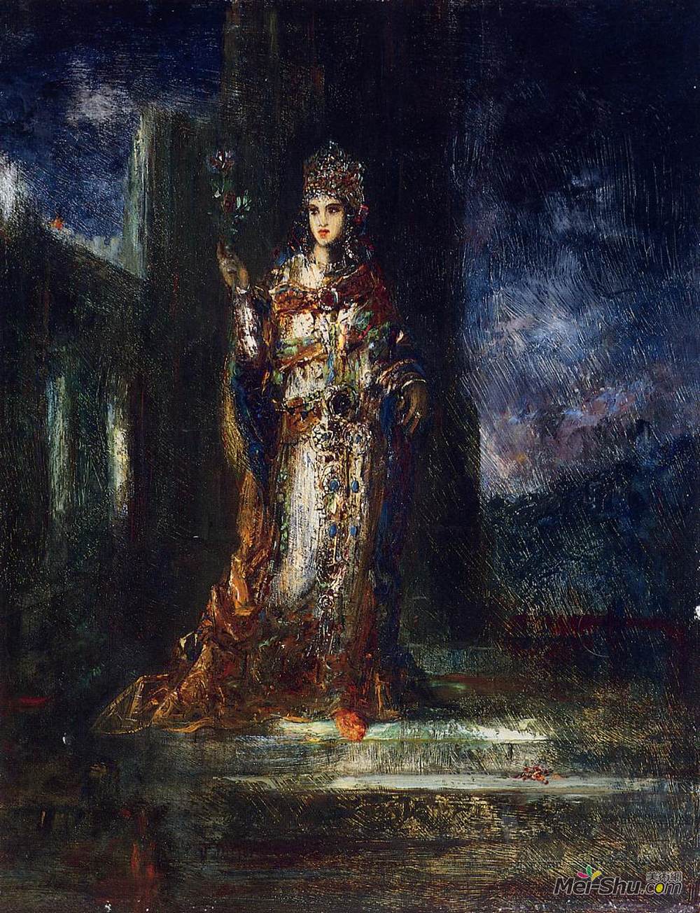 古斯塔夫·莫罗(Gustave Moreau)高清作品《夜未婚妻（歌曲之歌）》