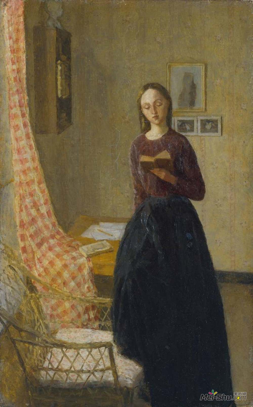格温·约翰(Gwen John)高清作品《读书的女人》