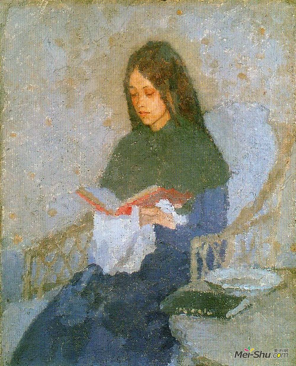 格温·约翰(Gwen John)高清作品《珍贵的书》
