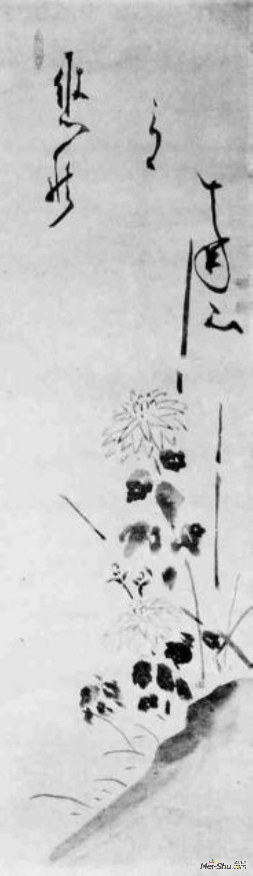 白隐慧鹤(Hakuin Ekaku)高清作品《菊花》